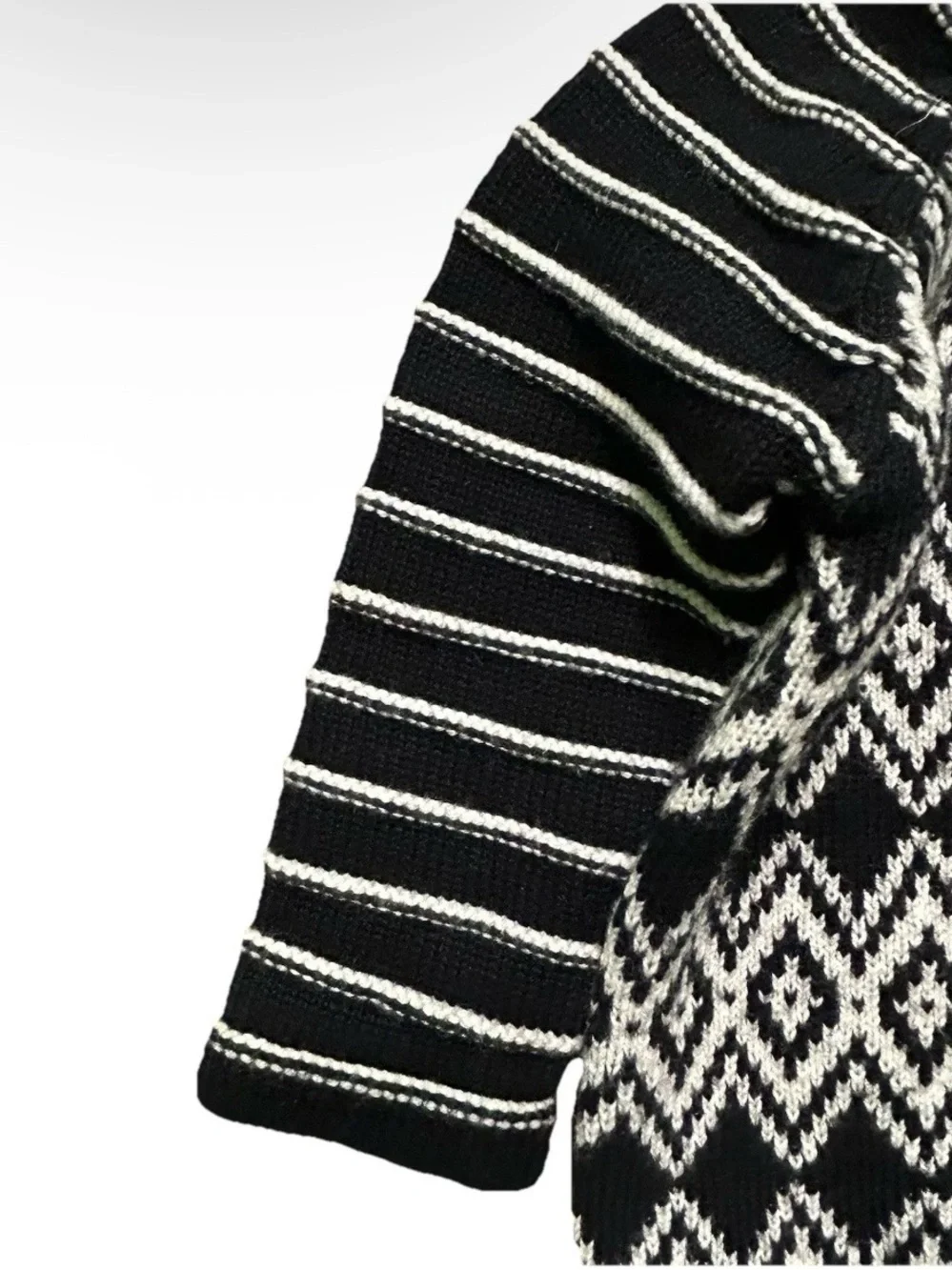 Baby Hanna Andersson Black White Knit Romper Winter Size 70 6-12 Months Coverall